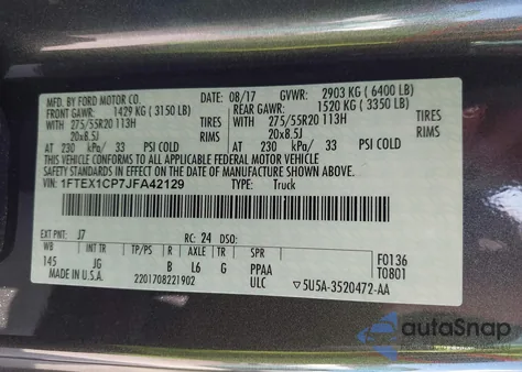 2018 Ford F-150 Xl from USA, damaged, VIN 1FTEX1CP7JFA42129